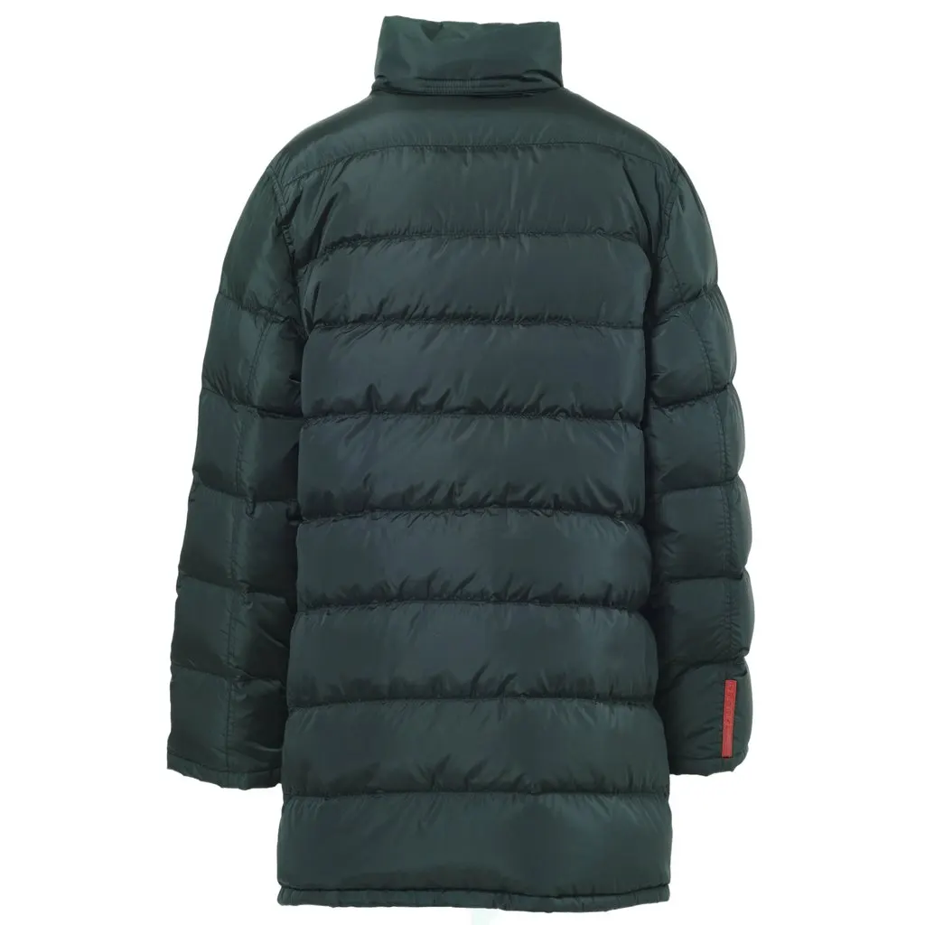 Prada Long Down Coat - '20s Green Good - Inside View