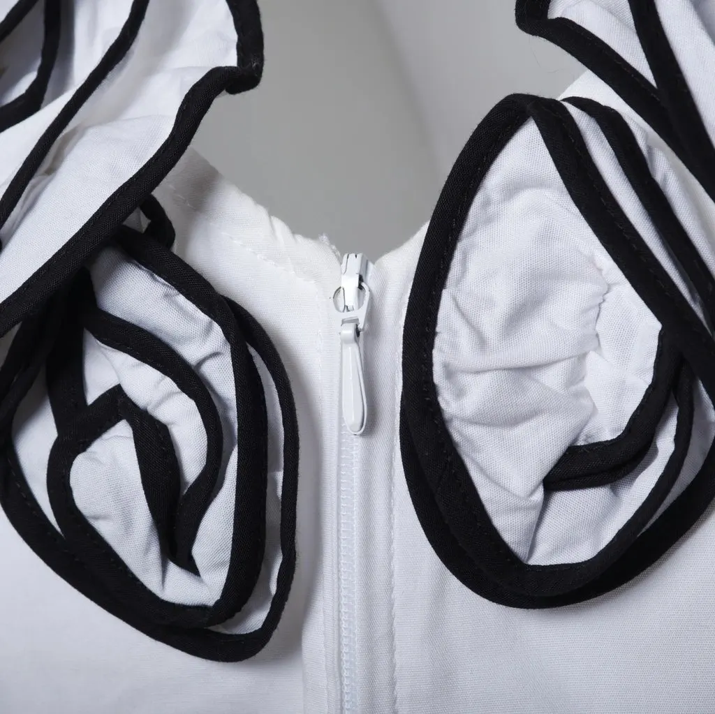 Unsigned Anne Fontaine V-Neck Long Sleeve Blouse - '00s White Good - Box View