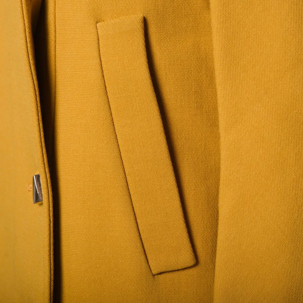 Max & Co Mustard Wool Blend Coat - '10s MultiColor Wool Good - Box View