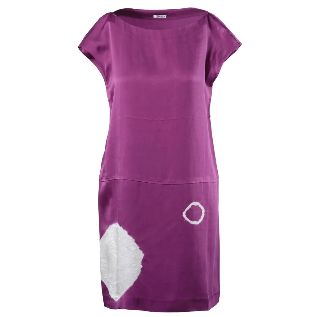 Miu Miu Purple Silk Dress - '10s Purple Silk Good - Front View