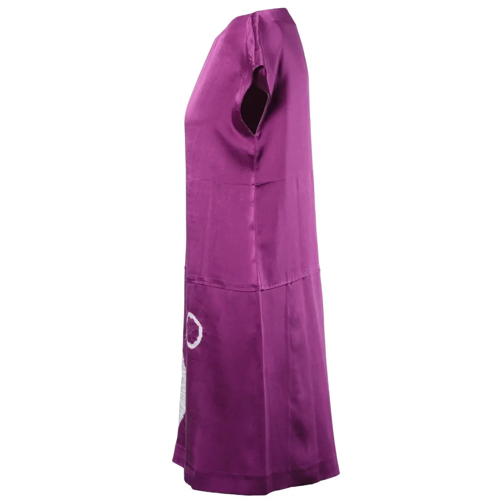 Miu Miu Purple Silk Dress - '10s Purple Silk Good - Back View