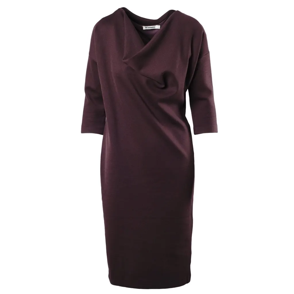 Jil Sander Burgundy Dress - '10s Burgundy Good - Front View