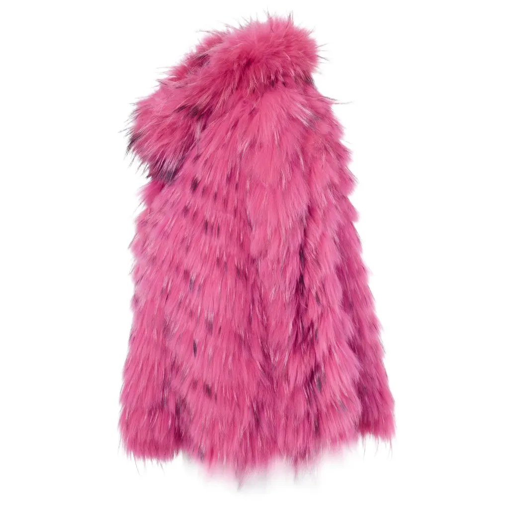 Red Valentino Fuchsia Fur Jacket - '10s Red Good - Back View