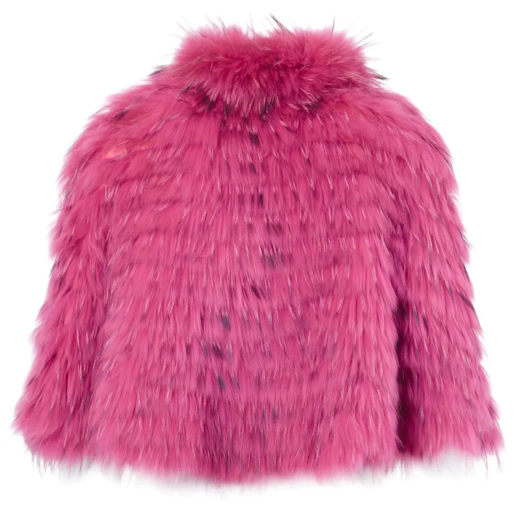 Red Valentino Fuchsia Fur Jacket - '10s Red Good - Inside View