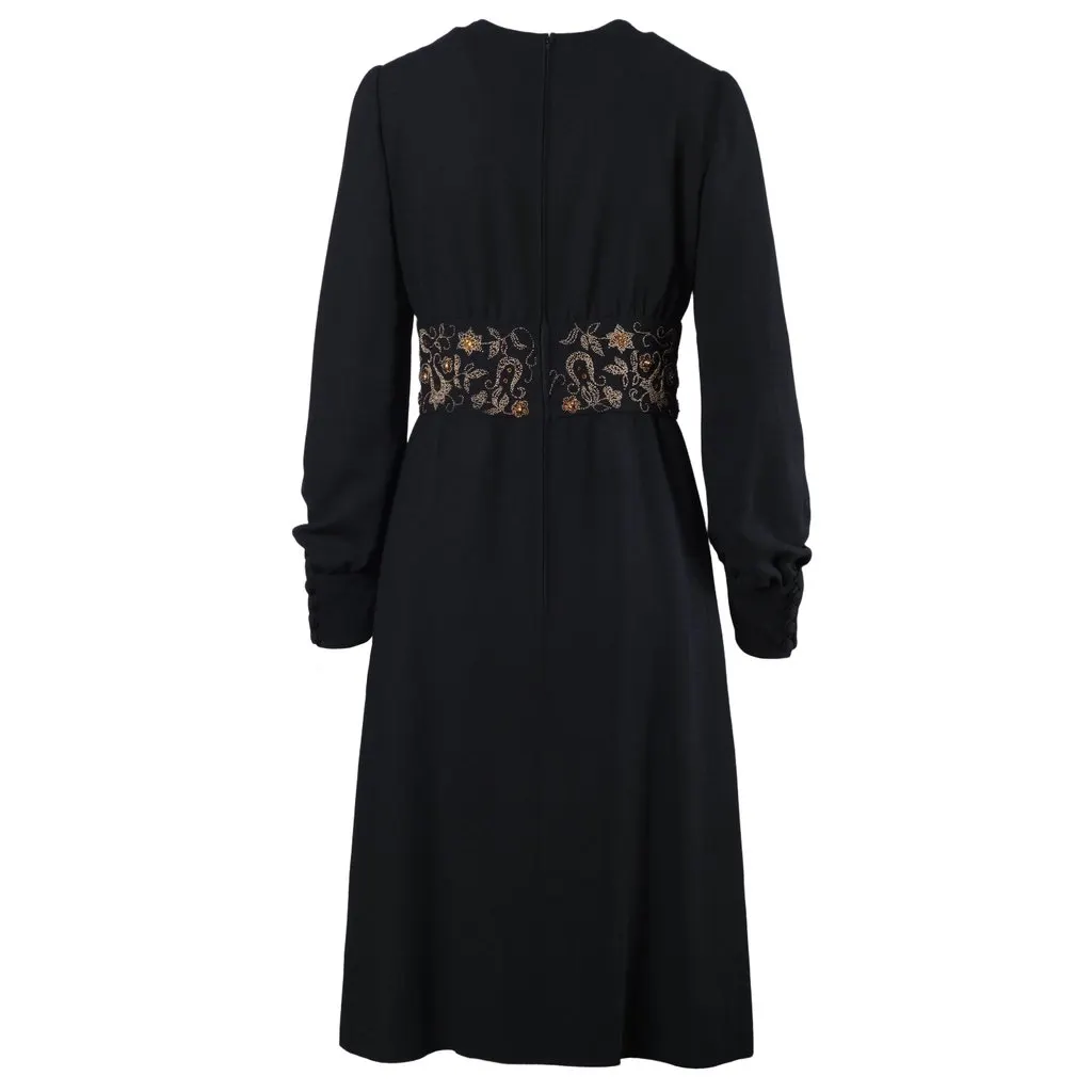 Unsigned Goo Woog Black Shiny Stone Dress - '10s Black Good - Inside View
