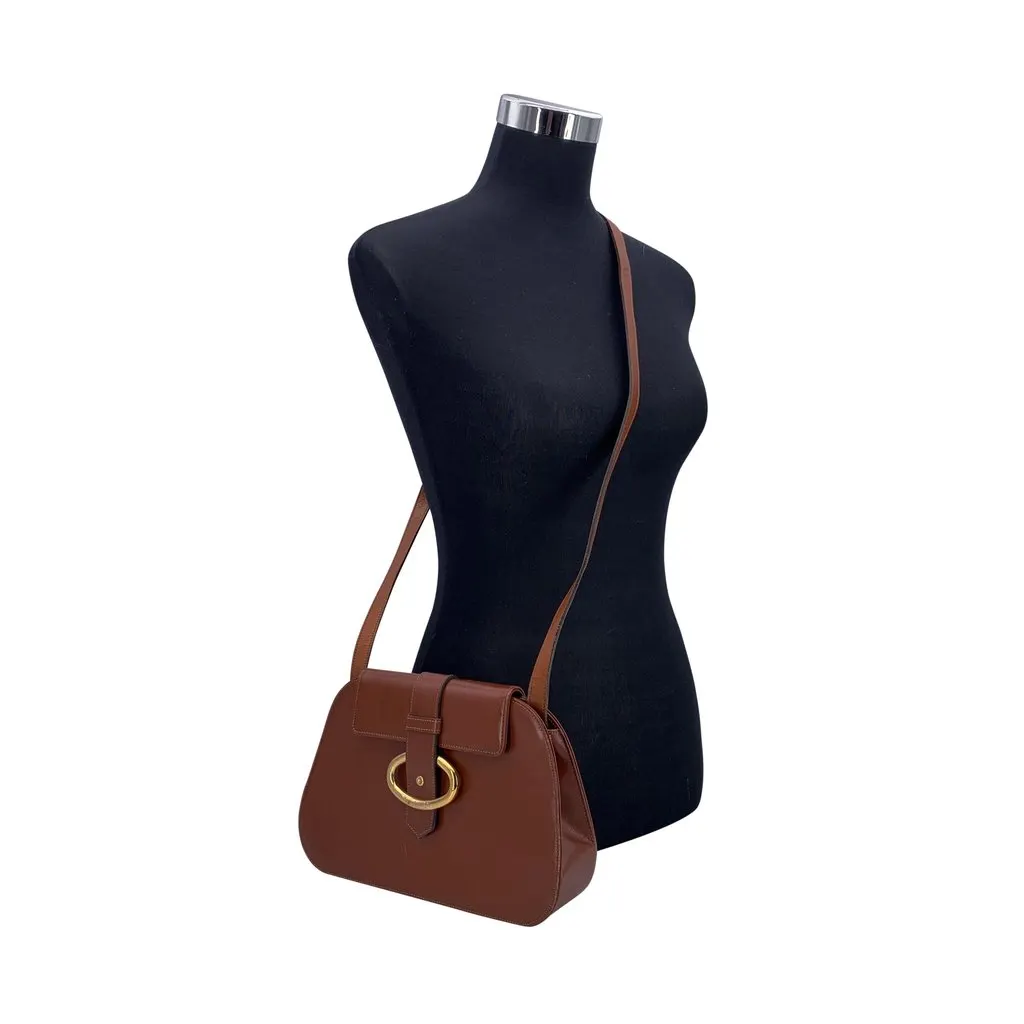 Dior Shoulder Bag Vintage Brown Leather Good - Back View