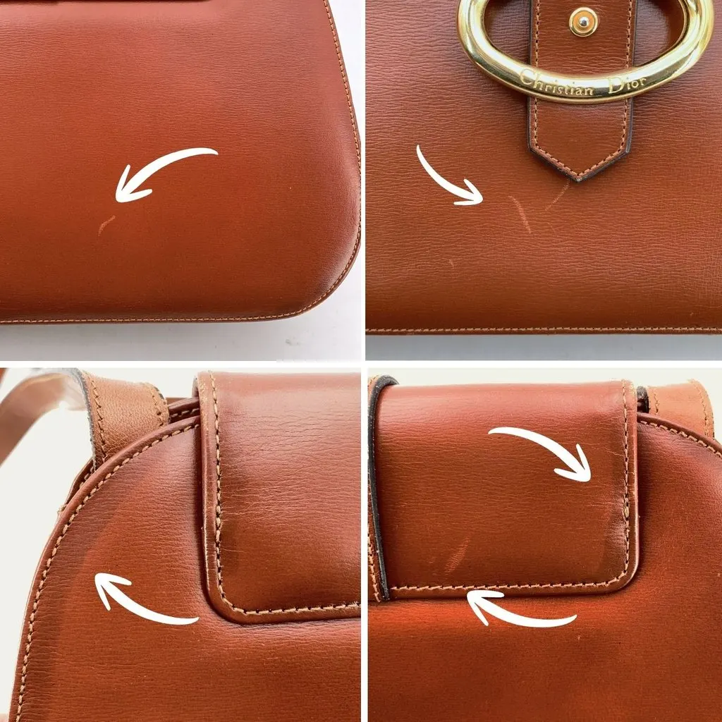 Dior Shoulder Bag Vintage Brown Leather Good - Box View