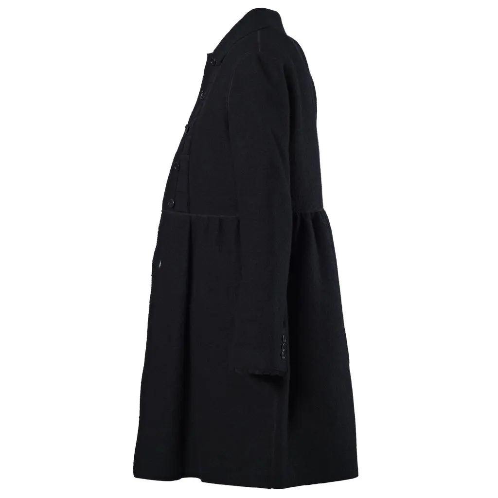 Aspesi Black Wool Coat and Dress Set - '00s Black Wool Good - Back View