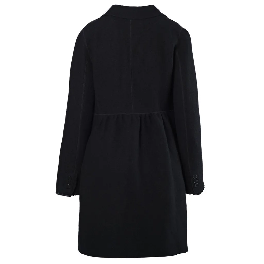Aspesi Black Wool Coat and Dress Set - '00s Black Wool Good - Inside View