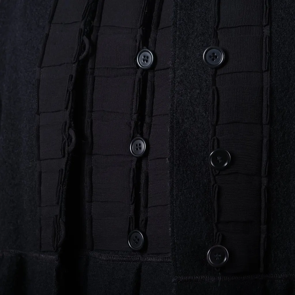 Aspesi Black Wool Coat and Dress Set - '00s Black Wool Good - Model View