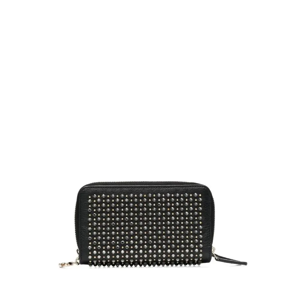Chanel Black Leather Studded Wallet - 2010s Black Leather Good - Inside View