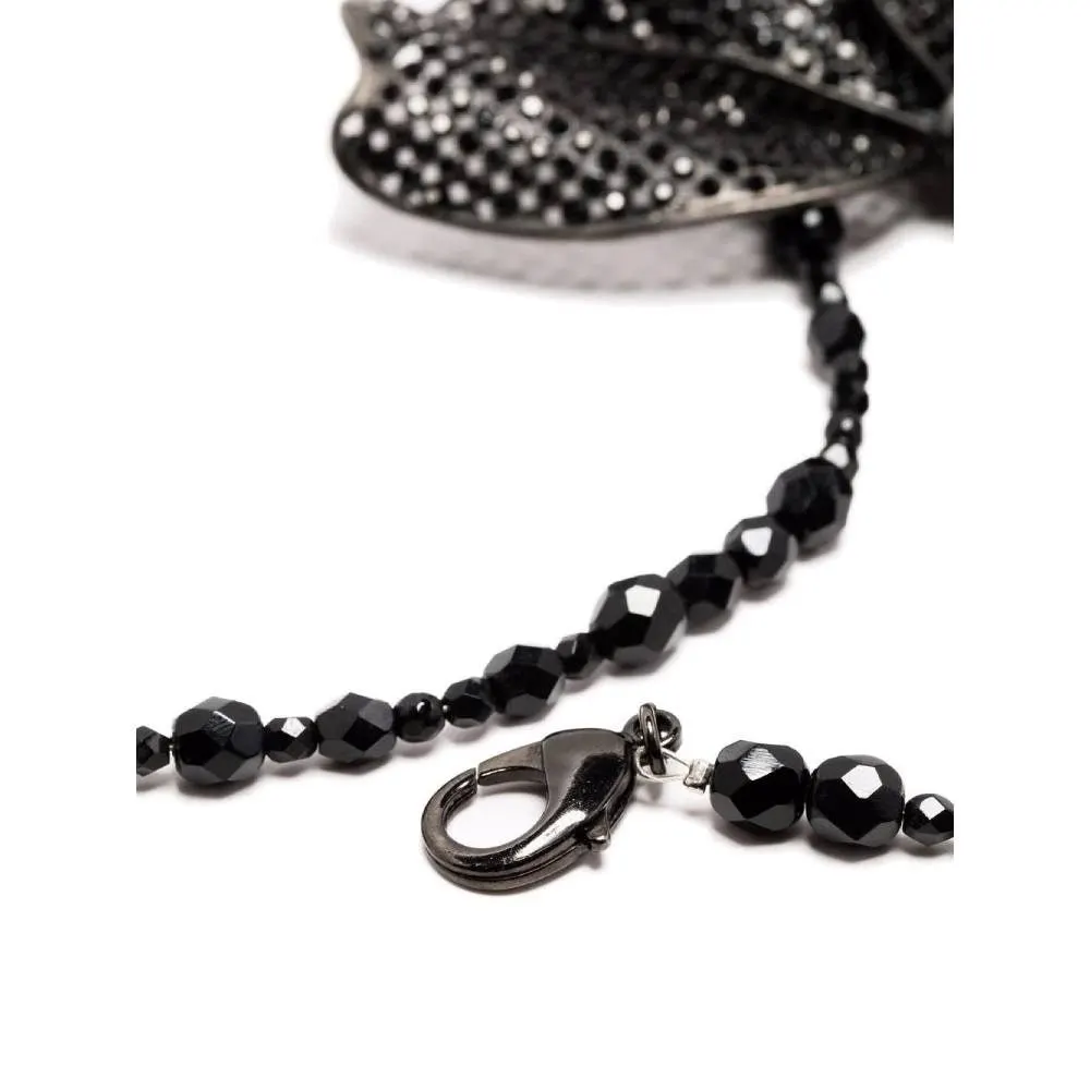Chanel Black Bow Necklace - 2000s Black Lace Good - Inside View