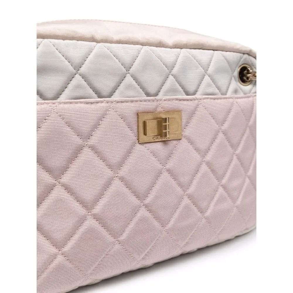 Chanel Pink and Beige Shoulder Bag - 2000s Beige Silk Good - Inside View