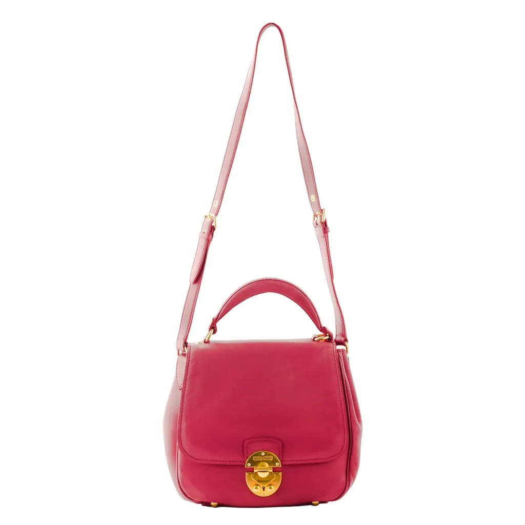Miu Miu Cherry Red Shoulder Bag - '10s Red Leather Good - Front View