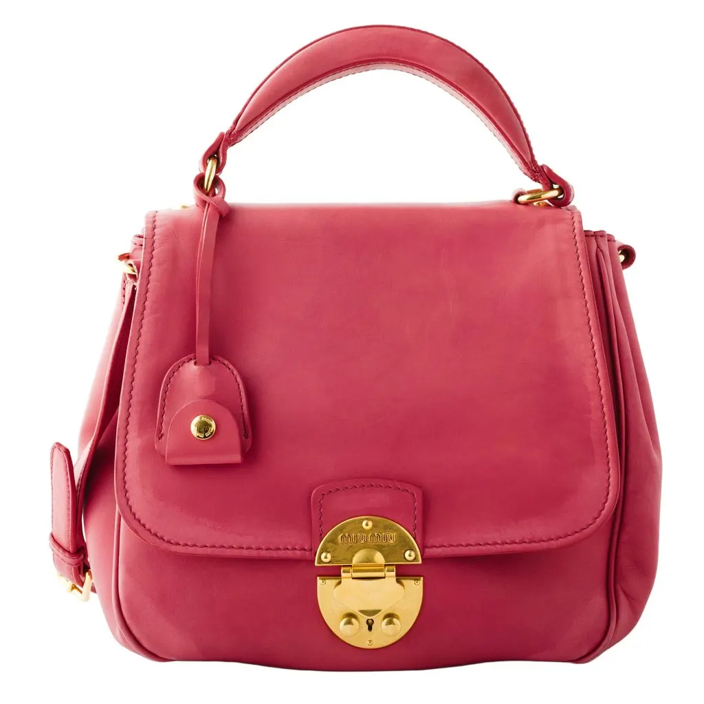 Miu Miu Cherry Red Shoulder Bag - '10s Red Leather Good - Back View