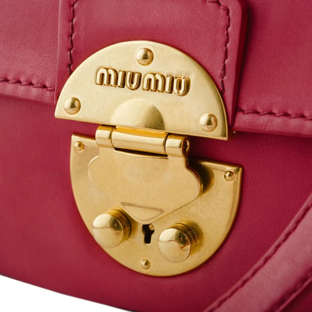 Miu Miu Cherry Red Shoulder Bag - '10s Red Leather Good - Model View
