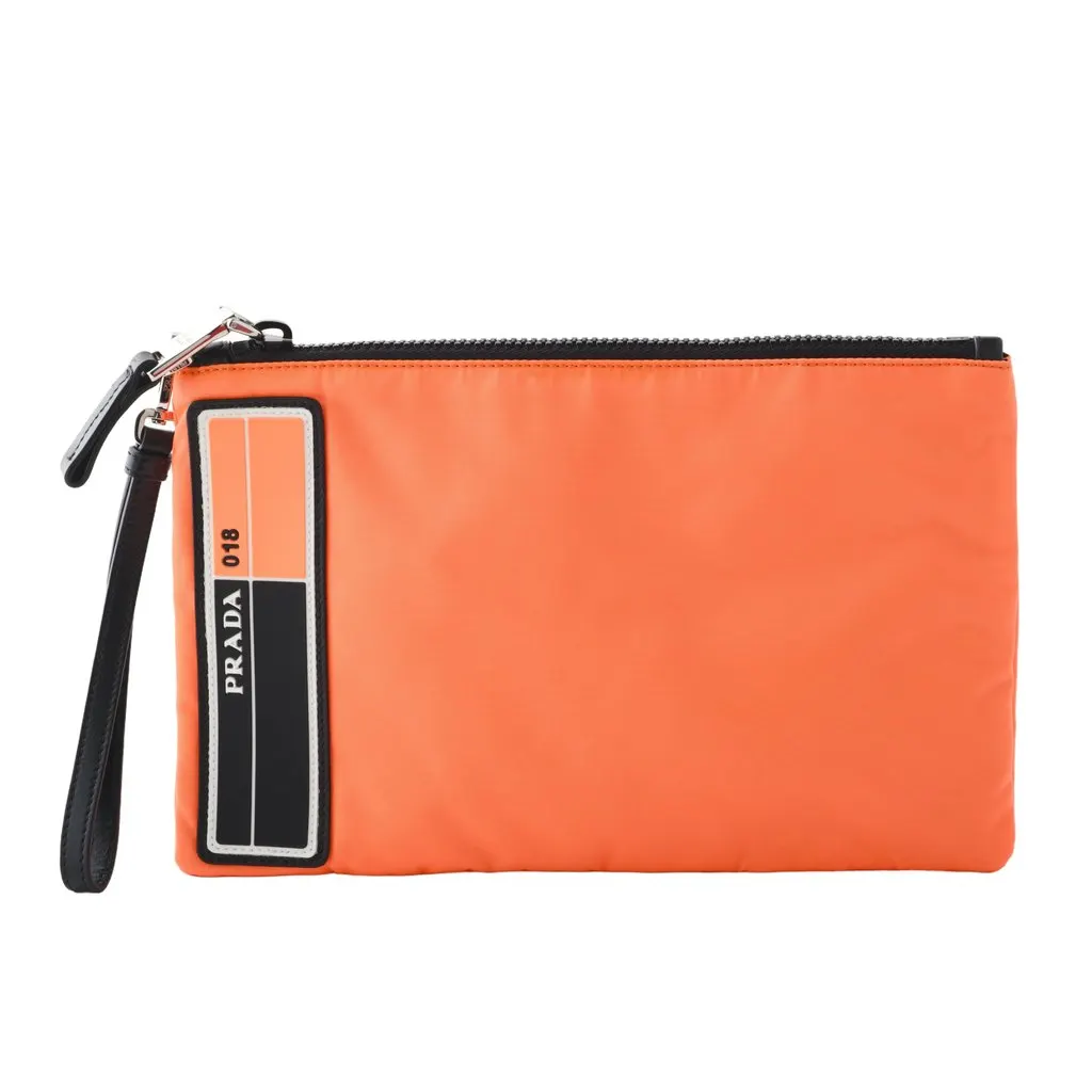 Prada Tessuto Clutch Orange - '10s Orange Good - Front View