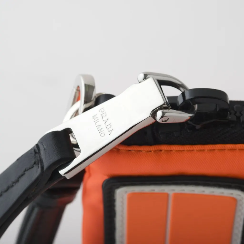 Prada Tessuto Clutch Orange - '10s Orange Good - Model View
