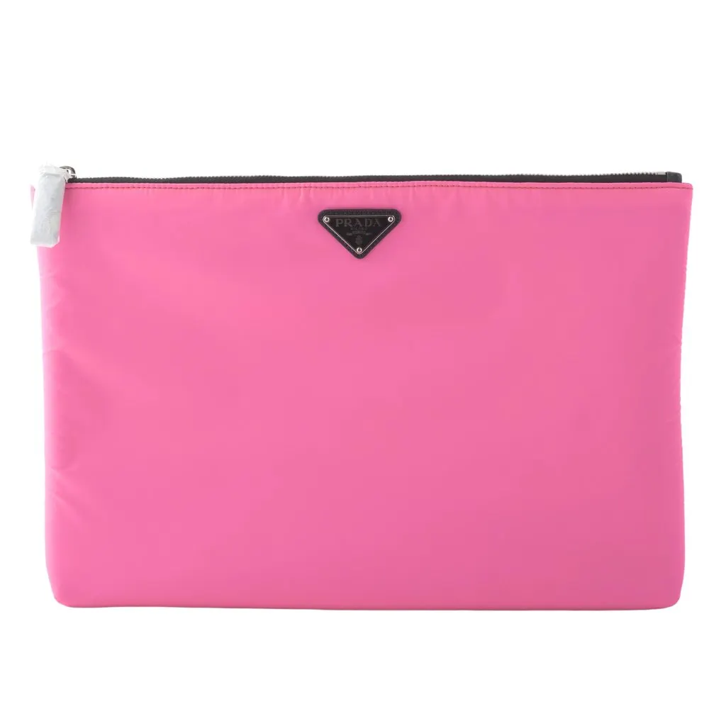 Prada Tessuto Clutch Pink - '10s Pink Good - Front View