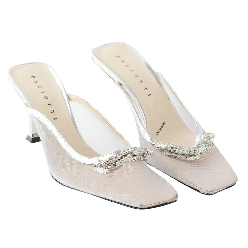 Cesare Paciotti Silver Pumps - '10s Silver Good - Back View