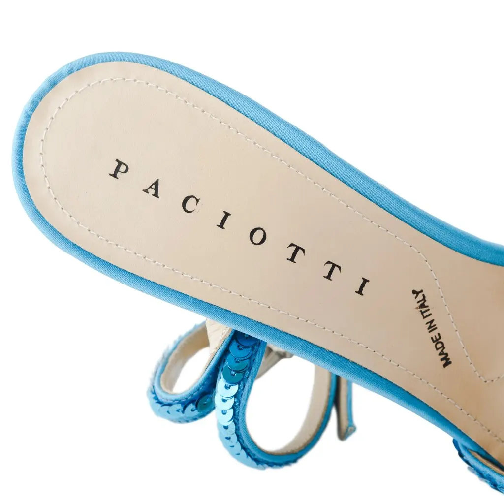 Cesare Paciotti Sequin Stiletto with Ankle Strap - '10s Blue Good - Model View
