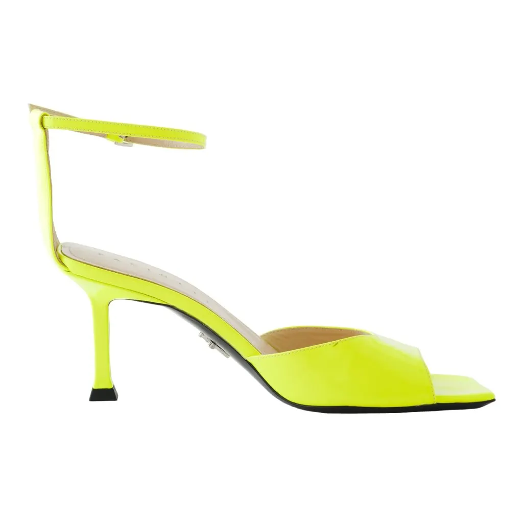 Cesare Paciotti Yellow Heels with Ankle Strap - '10s Yellow Good - Front View