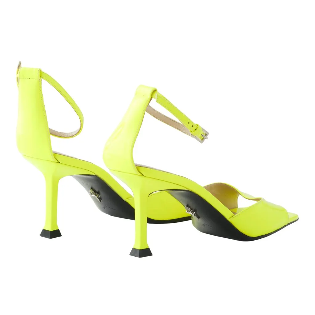 Cesare Paciotti Yellow Heels with Ankle Strap - '10s Yellow Good - Inside View