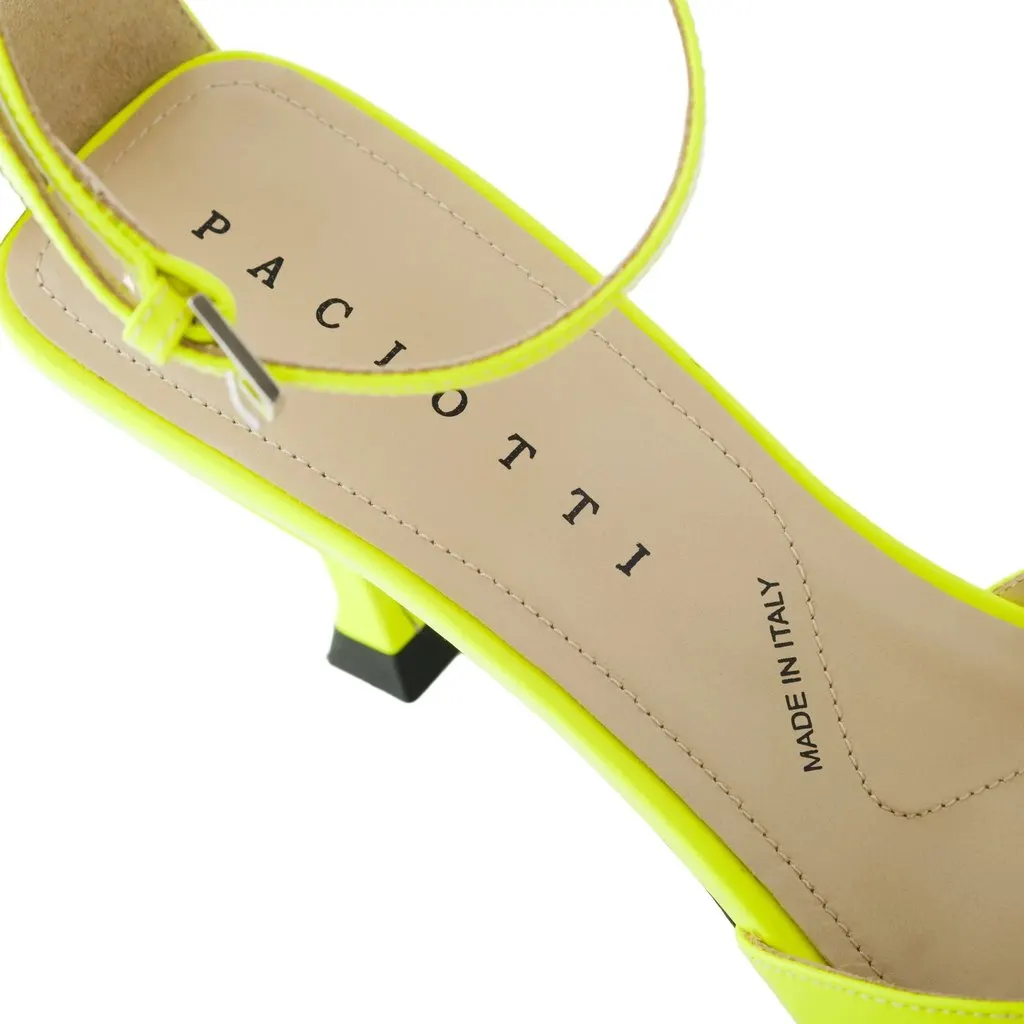 Cesare Paciotti Yellow Heels with Ankle Strap - '10s Yellow Good - Model View