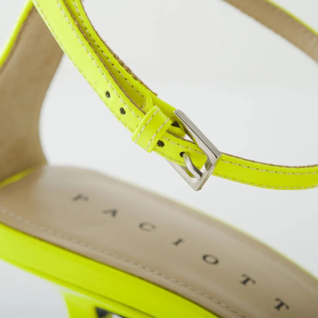 Cesare Paciotti Yellow Heels with Ankle Strap - '10s Yellow Good - Box View