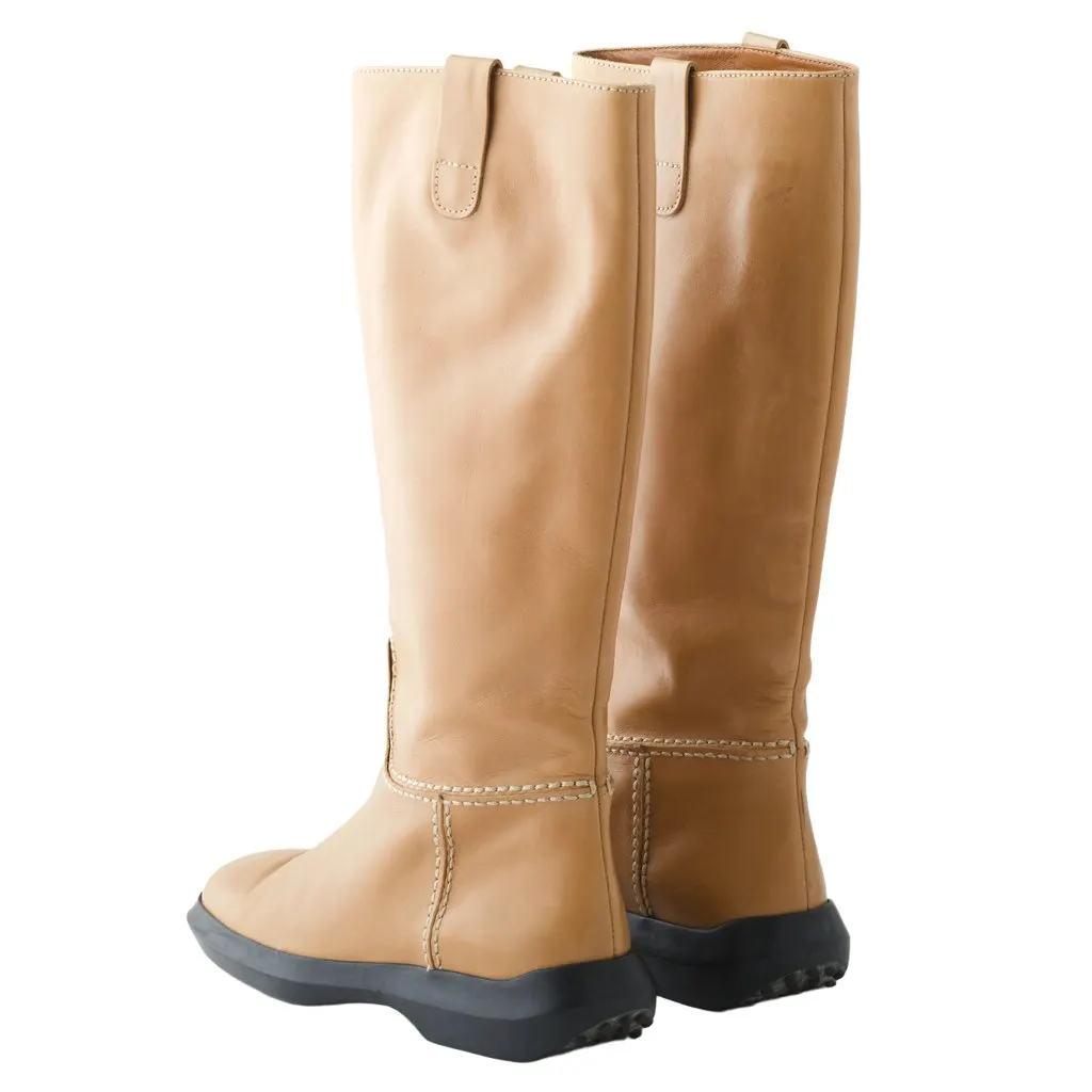 Tod's Brown Leather Riding Boots - '10s Brown Leather Good - Inside View