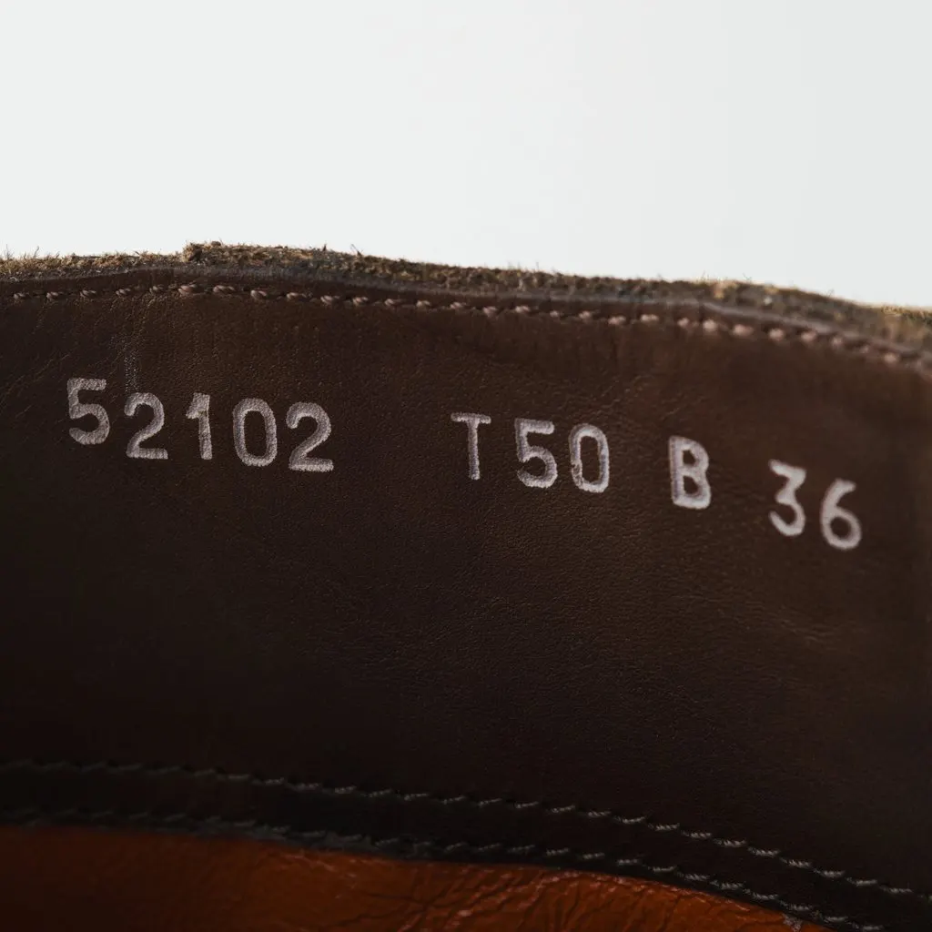 Unsigned Santoni Brown Suede Fringe Boots - '10s Brown Suede Good - Box View