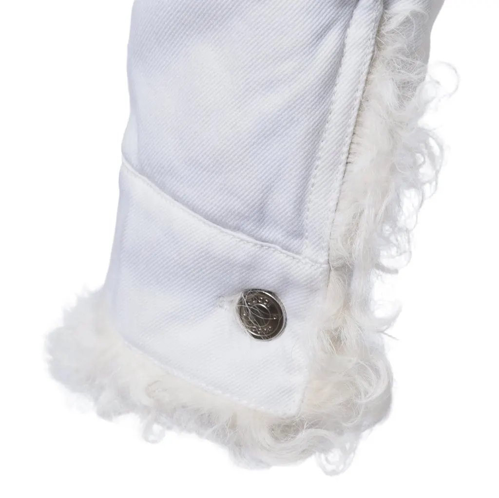 Gucci by Tom Ford White Denim and Lamb Fur Jacket - '00s White Denim Good - Model View