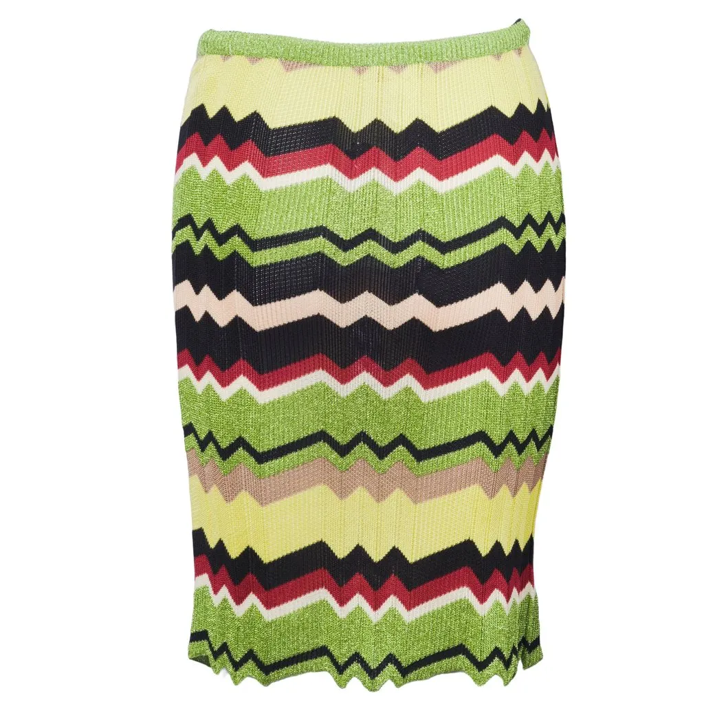 Missoni Zigzag Knitted Skirt - '00s MultiColor Good - Inside View