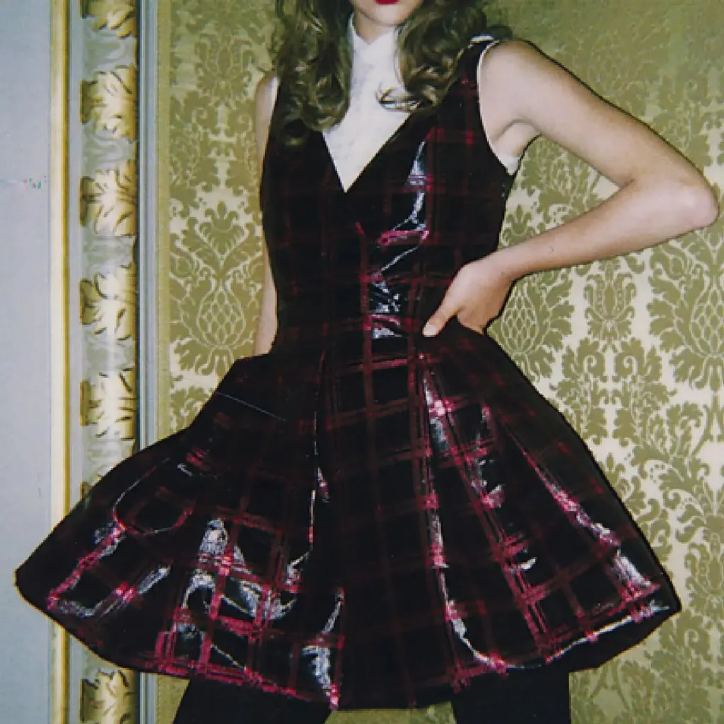 Miu Miu Red and Black Tartan Dress - '10s Black Good - Back View
