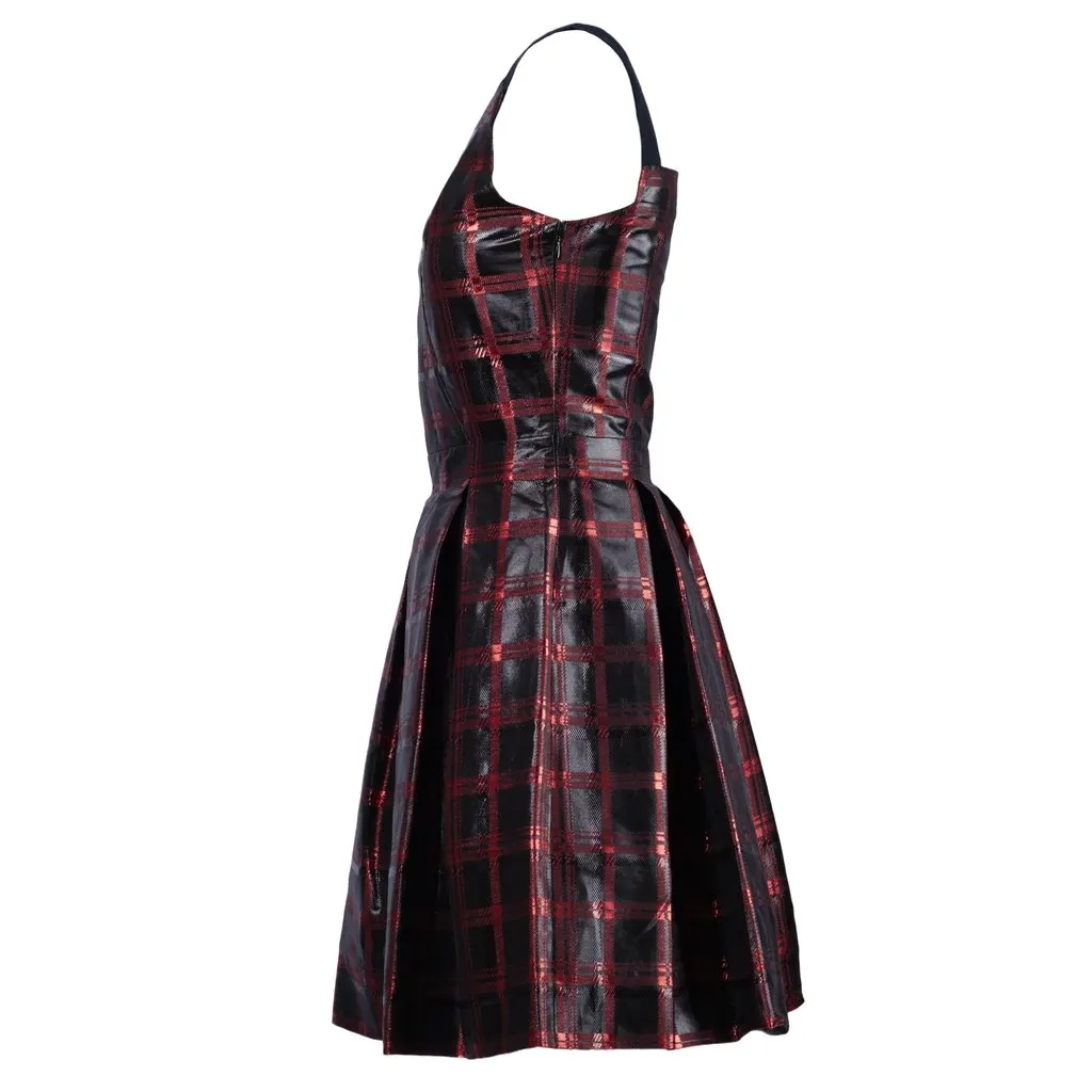 Miu Miu Red and Black Tartan Dress - '10s Black Good - Inside View