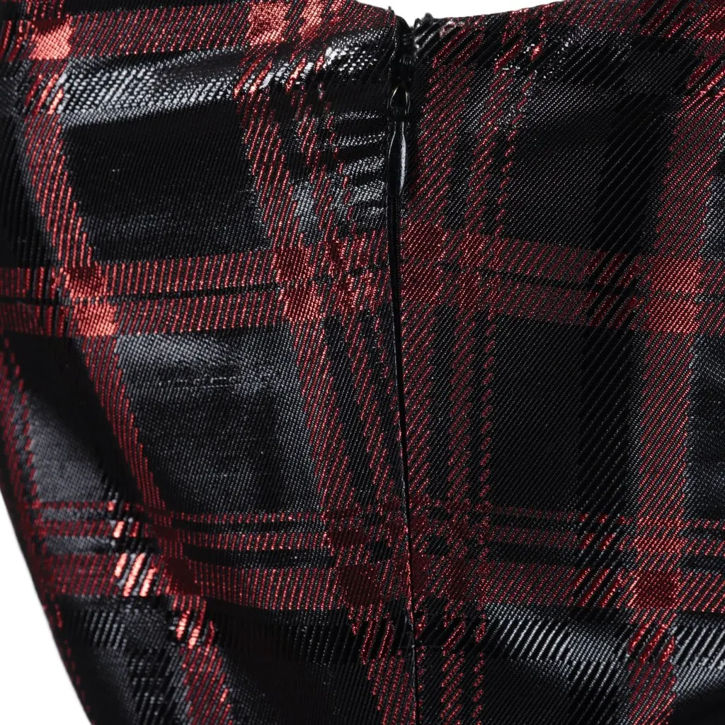 Miu Miu Red and Black Tartan Dress - '10s Black Good - Box View