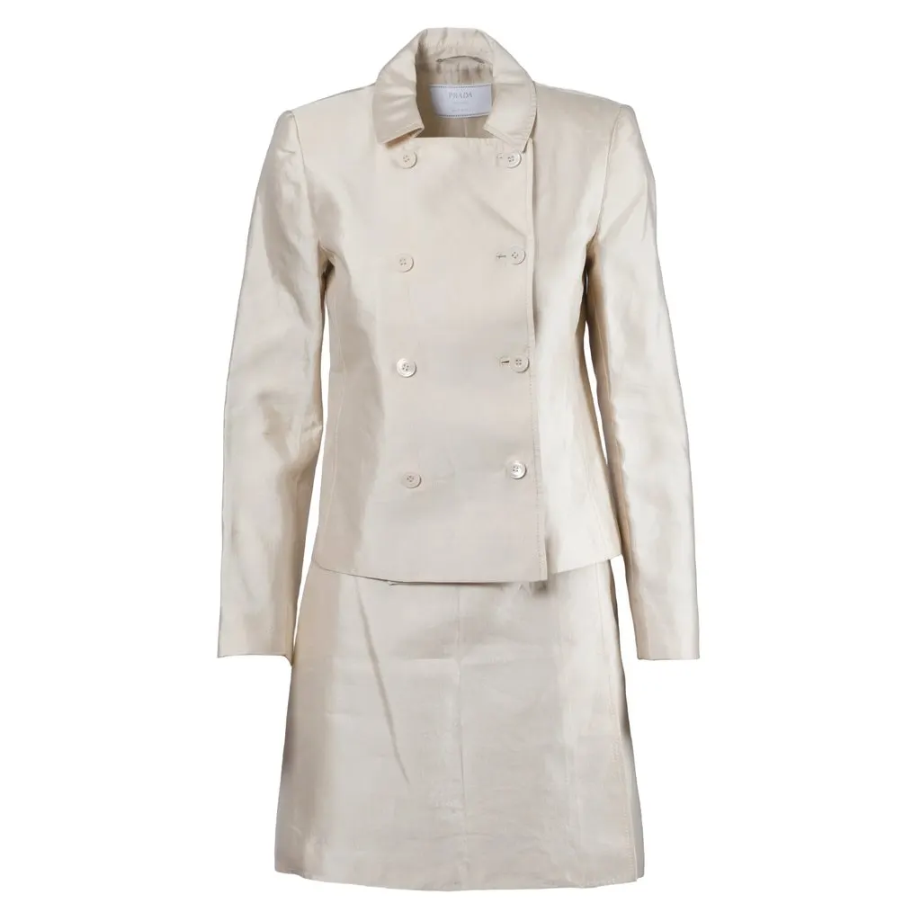 Prada Pearl Pink Blazer and Skirt Set - '10s Pink Good - Front View