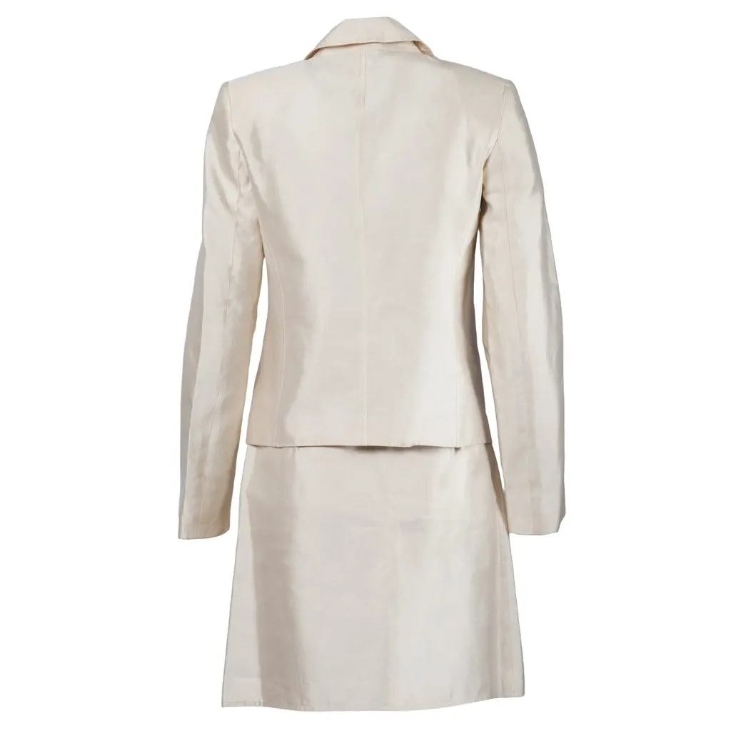 Prada Pearl Pink Blazer and Skirt Set - '10s Pink Good - Back View