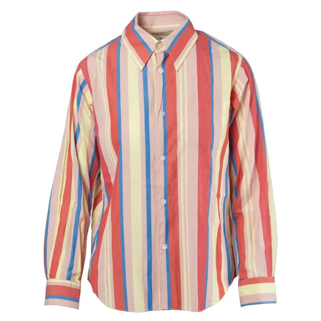 Comme des Garçons Cotton Shirt with Colorful Stripes - '20s MultiColor Cotton Good - Front View