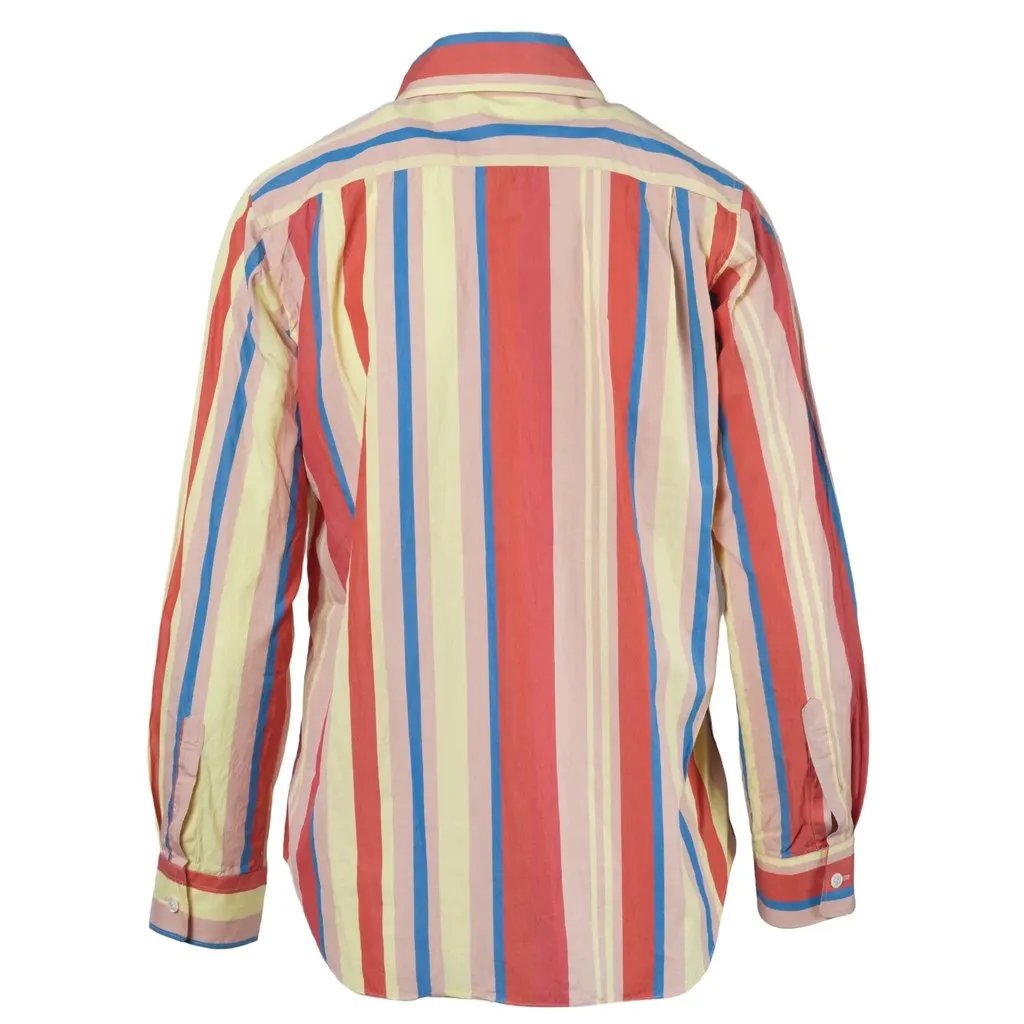 Comme des Garçons Cotton Shirt with Colorful Stripes - '20s MultiColor Cotton Good - Inside View