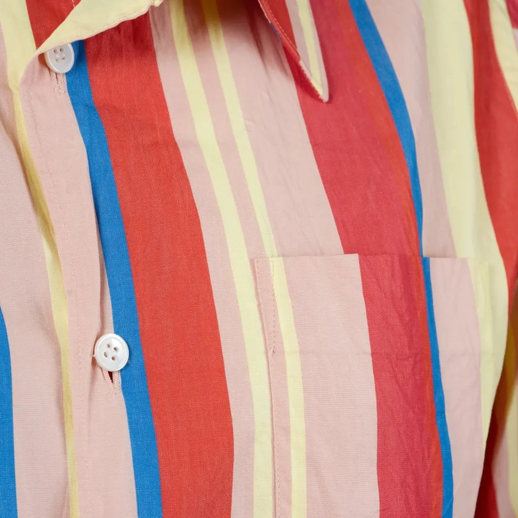 Comme des Garçons Cotton Shirt with Colorful Stripes - '20s MultiColor Cotton Good - Model View