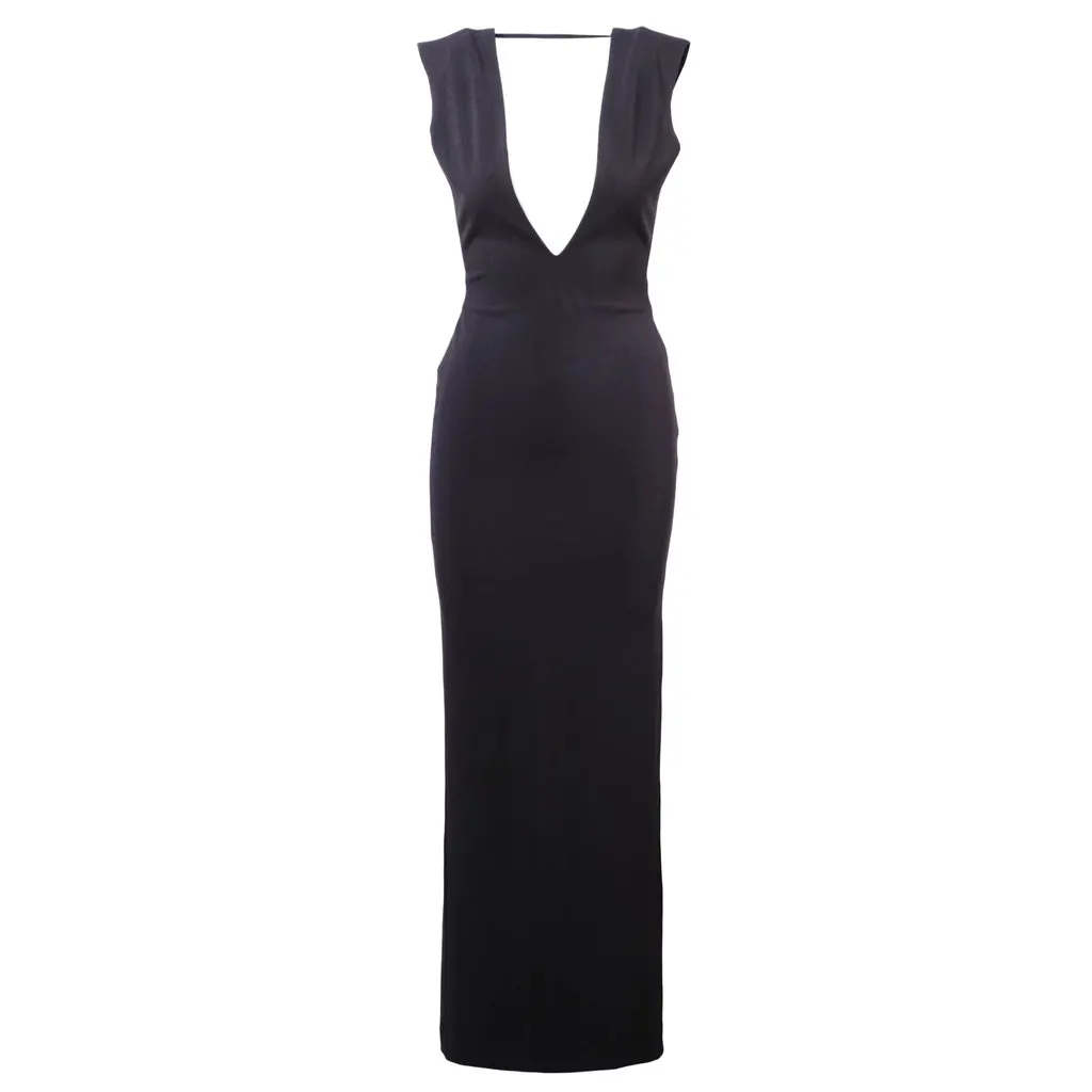 Unsigned Solace London Black Maxi Dress -'10s Black Lace Good - Front View