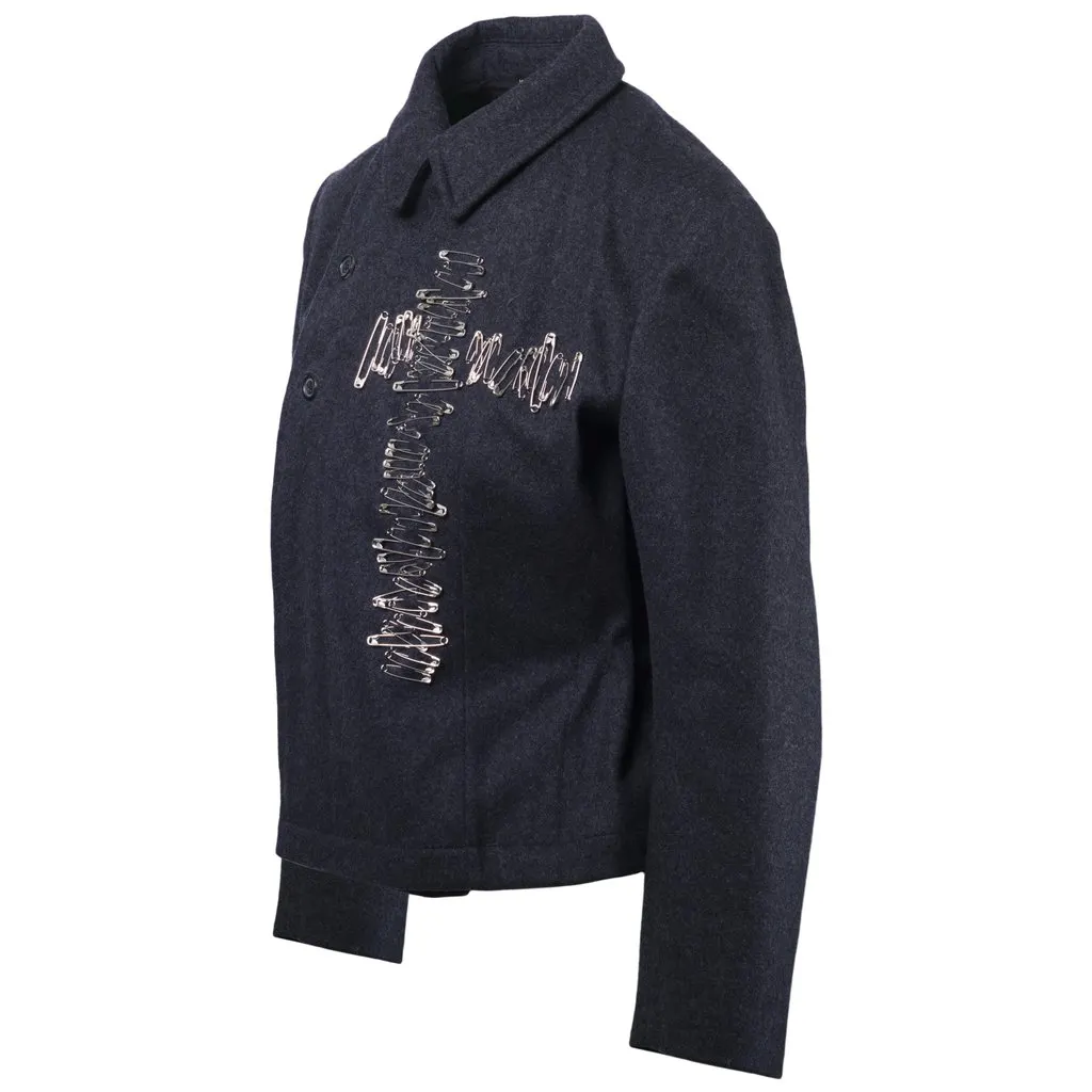Comme des Garçons Pins Cross Wool Jacket - '10s Red Wool Good - Back View