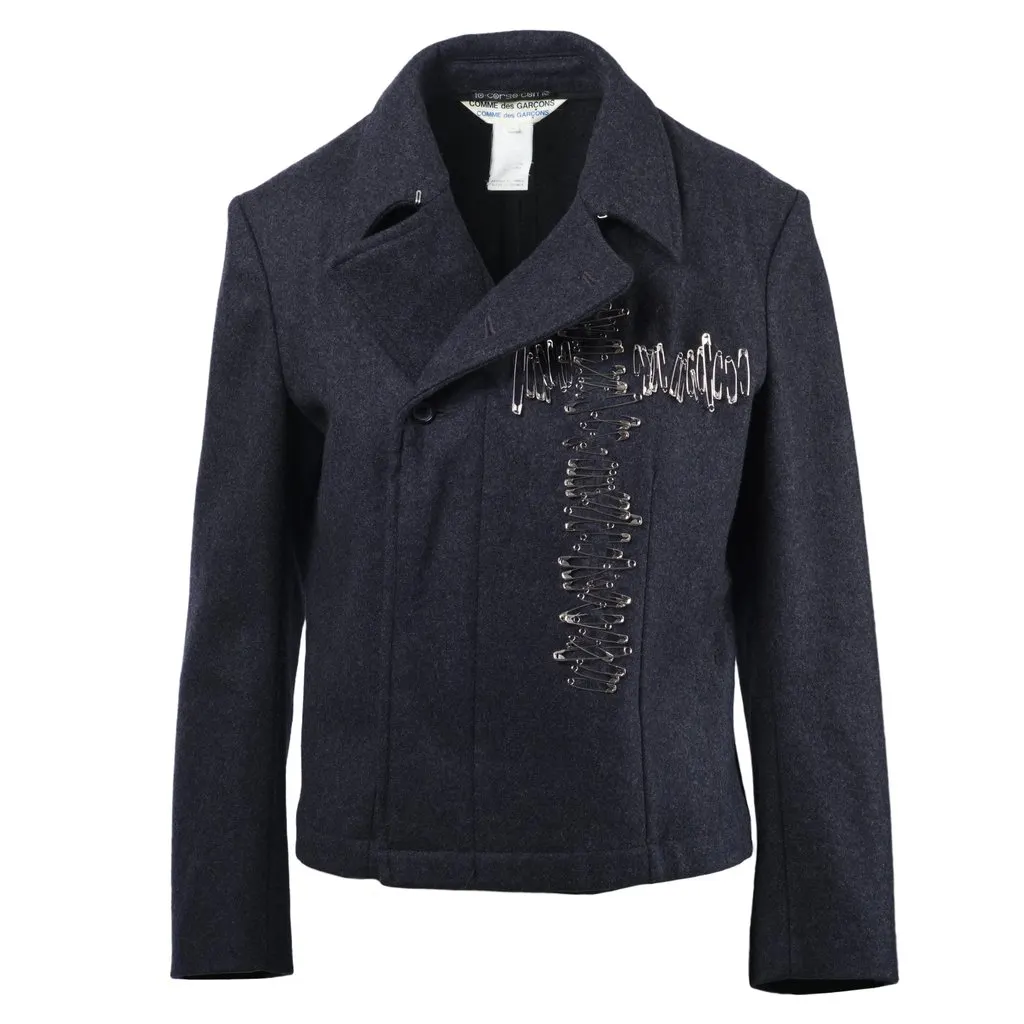 Comme des Garçons Pins Cross Wool Jacket - '10s Red Wool Good - Model View