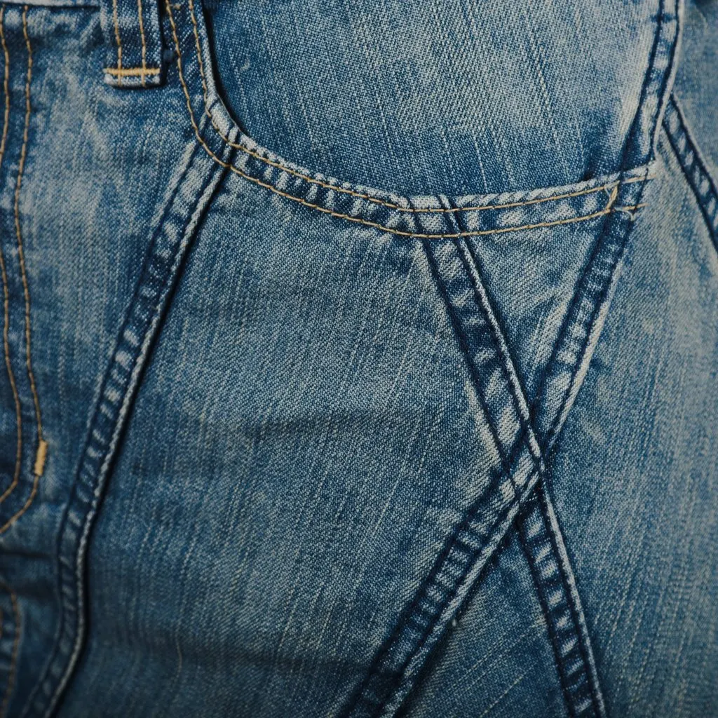 Junya Watanabe X Comme des Garcons Comme des Garçons by Junya Watanabe Man Pink Paneled Mermaid Denim Skirt -'00s MultiColor Denim Good - Box View