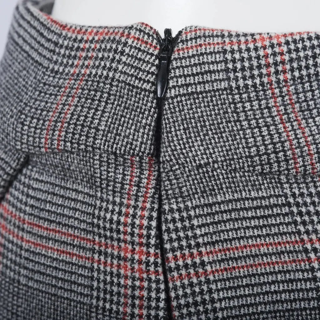 Unsigned Filles à Papa Plaid Midi Skirt - '10s Grey Wool Good - Box View