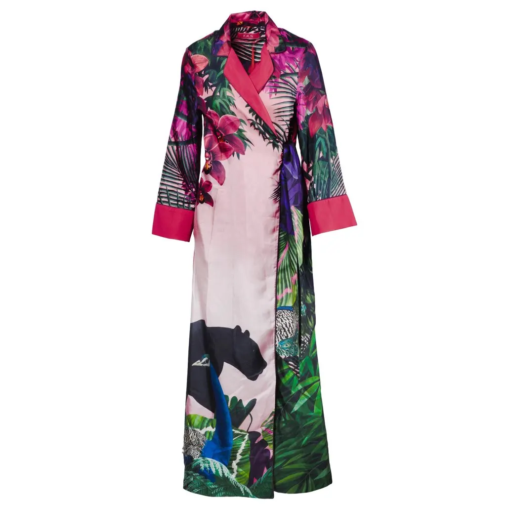 Unsigned For Restless Sleepers Long Silk Dress - '10s Red Silk Good - Front View