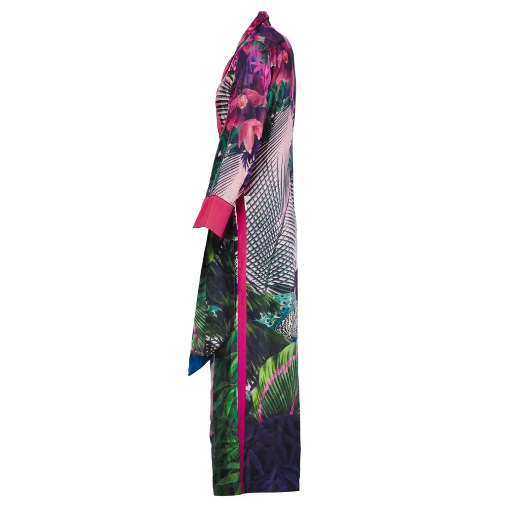 Unsigned For Restless Sleepers Long Silk Dress - '10s Red Silk Good - Back View