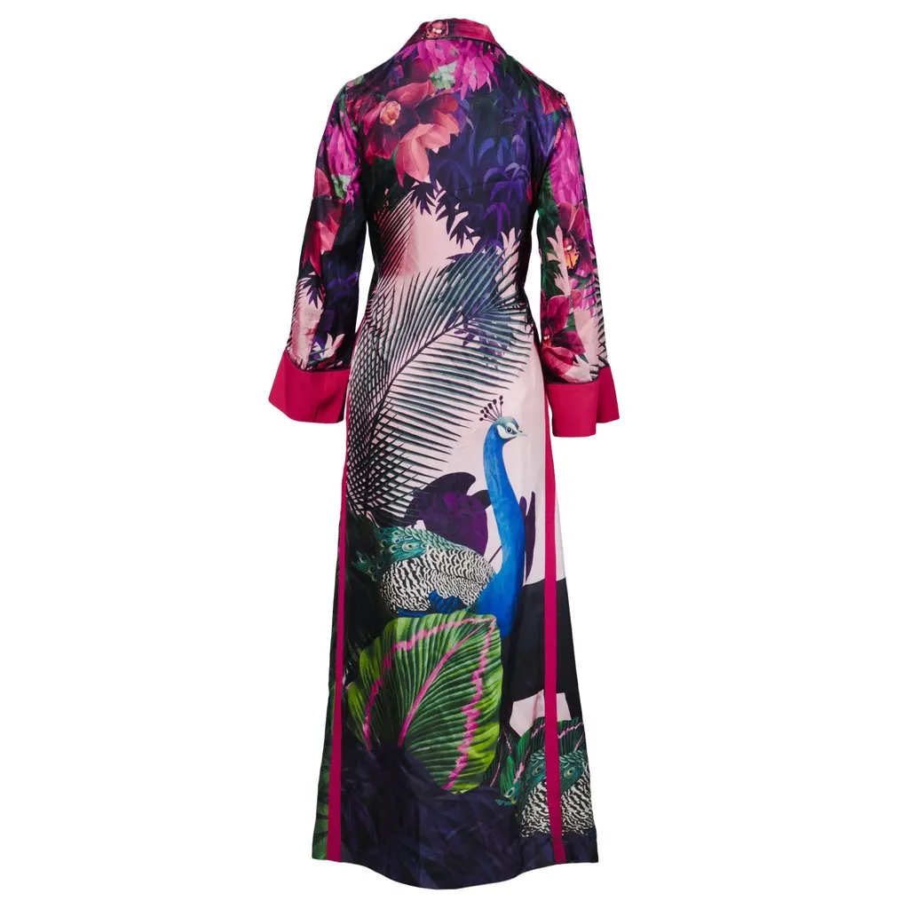 Unsigned For Restless Sleepers Long Silk Dress - '10s Red Silk Good - Inside View