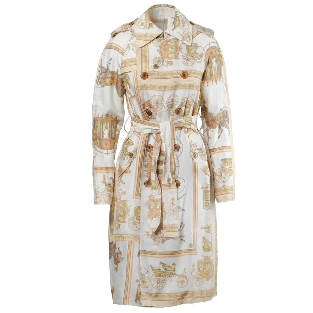 Unsigned Tao by Comme des Garçons Gold Baroque Pattern Trench Coat - '10s Gold Good - Front View